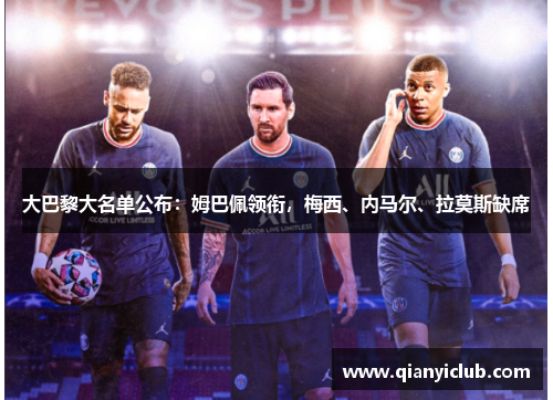 大巴黎大名单公布：姆巴佩领衔，梅西、内马尔、拉莫斯缺席